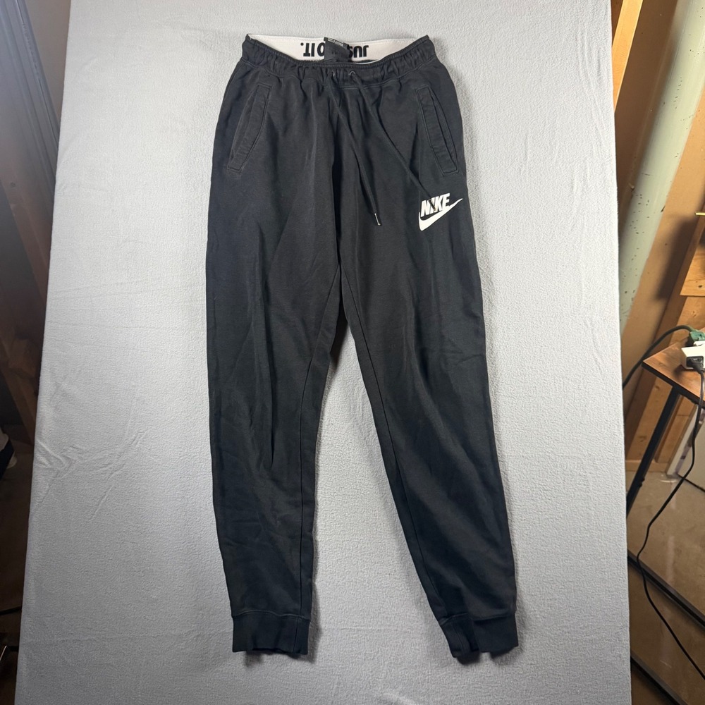 Nike Mens Sportswear Fleece Joggers Black Just Do It Waistband Small Workout